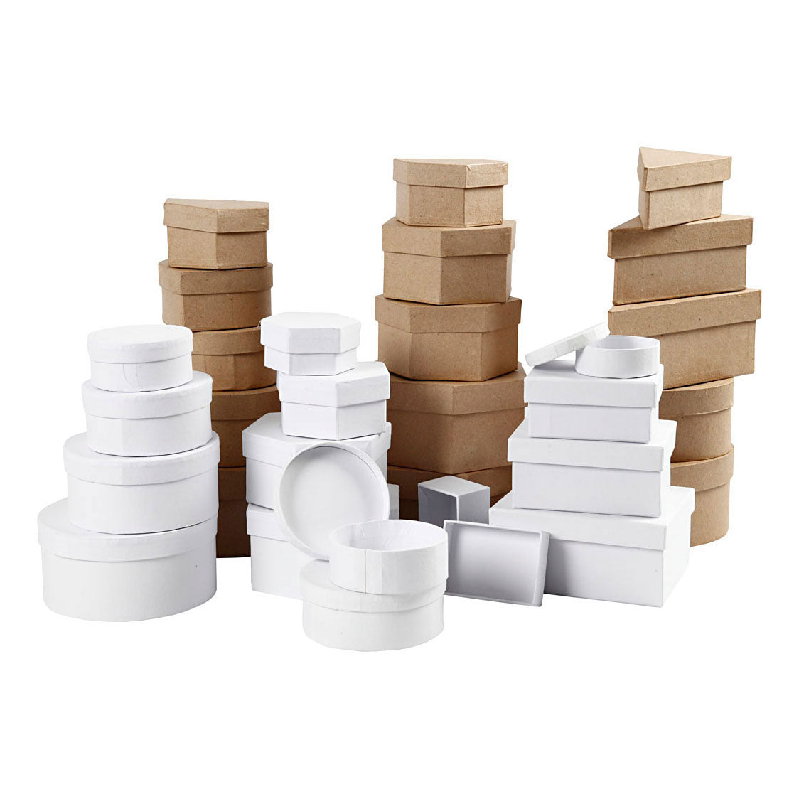 Creativ Company Boxes Brown og White 6,5-18 cm, 30 ..