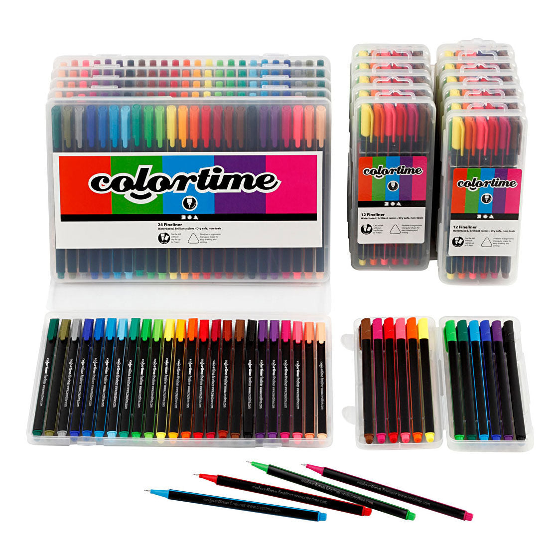 Creativ Company Colortime Fineliners forskellige farver, 18 dragter