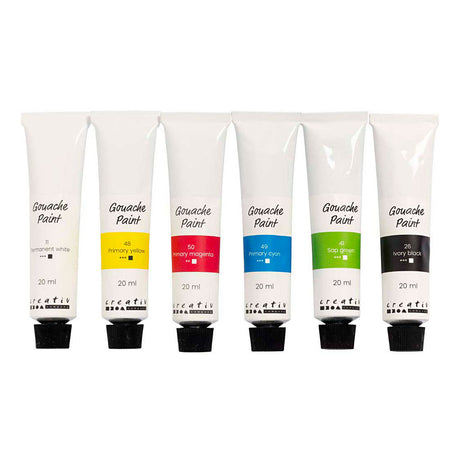 Creativ firma gouache maling, standard farver, 6x20 ml 1 æske