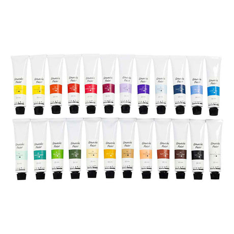 Creativ firma gouache maling, forskellige farver, 24x20 ml 1 æske