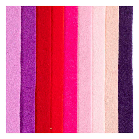 Creativ firma hobbyfilt a4 tykkelse 2mm lilla og pink harmoni - 10 stk.