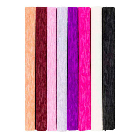 Creativ company crepepapir, ark 25x60 cm, crepeforhold: 180%, 105 gr, lilla pink harmoni, 8 ark 1 æske