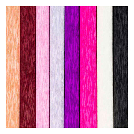 Creativ company crepepapir, ark 25x60 cm, crepeforhold: 180%, 105 gr, lilla pink harmoni, 8 ark 1 æske