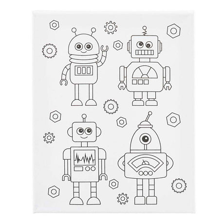 Creativ virksomhed https: www.cchobby.nl malerlærred-med-tryk-robotter-d-1-6-cm-dimensioner-24x30-cm-360-gr-1-piece