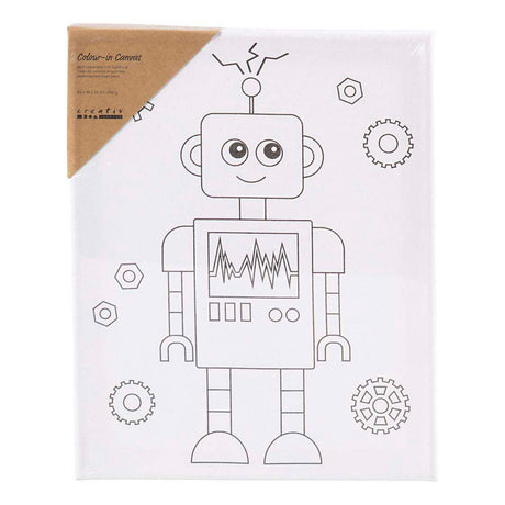 Creativ firma malerlærred med tryk, robot, d: 1,6 cm, størrelse 24x30 cm, 360 g, 1 stk.