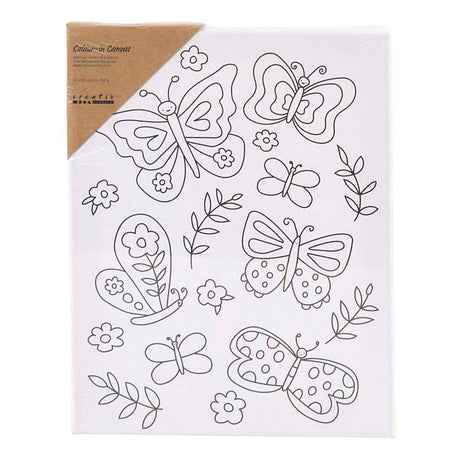 Creativ firma malerlærred med tryk, sommerfugle, d: 1,6 cm, størrelse 24x30 cm, 360 g, 1 stk.