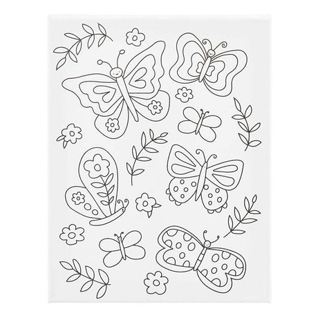 Creativ firma maler lærred med tryk sommerfugle - 24x30cm