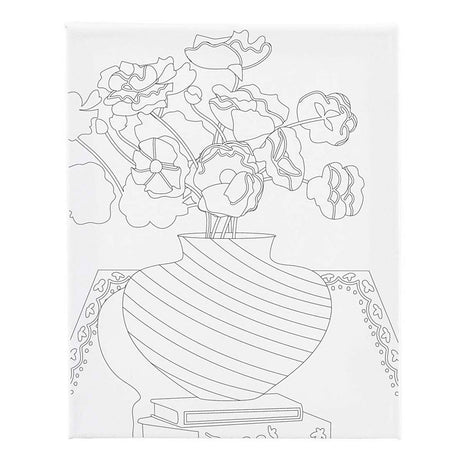 Creativ firma malerlærred med tryk, buket i vase, d: 1,6 cm, størrelse 24x30 cm, 360 g, 1 stk.