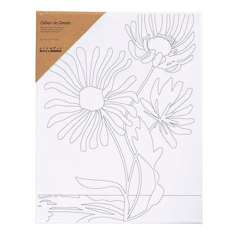 Creativ firma maler lærred med tryk, store blomster, d: 1,6 cm, størrelse 24x30 cm, 360 g, 1 stk.