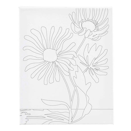 Creativ firma maler lærred med tryk, store blomster, d: 1,6 cm, størrelse 24x30 cm, 360 g, 1 stk.