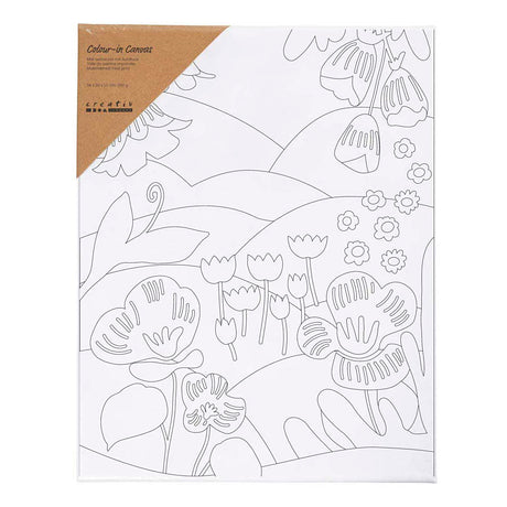 Creativ firma maler lærred med tryk, blomsterlandskab, d: 1,6 cm, størrelse 24x30 cm, 360 g, 1 stk.