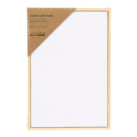 Creativ company opspændt lærred med ramme, størrelse 15,8x23,8 cm, 280 g, hvid, 1 stk.