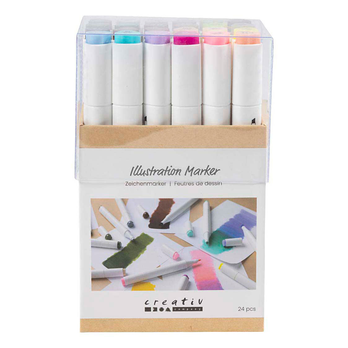 Creativ virksomhed https: www.cchobby.nl tegning markør-linjetykkelse-1-8-mm-pastelfarver-standardfarver-24-stykke-1-kasse