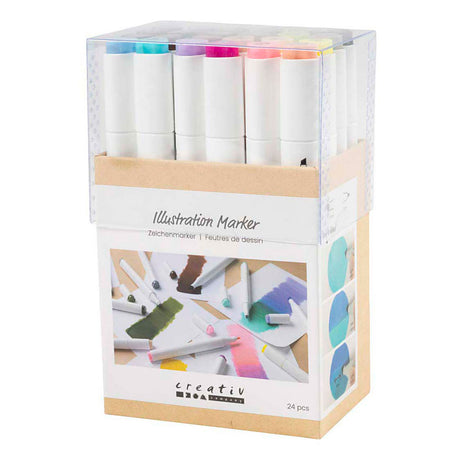 Creativ virksomhed https: www.cchobby.nl tegning markør-linjetykkelse-1-8-mm-pastelfarver-standardfarver-24-stykke-1-kasse