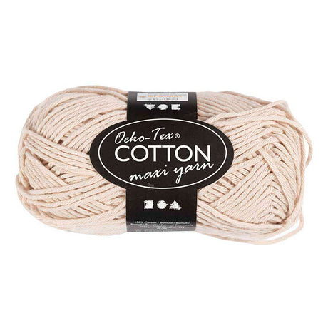 Creativ company bomuldsgarn, str. 8 8, l: 80-85 m, sandfarve, 50 g 1 kugle