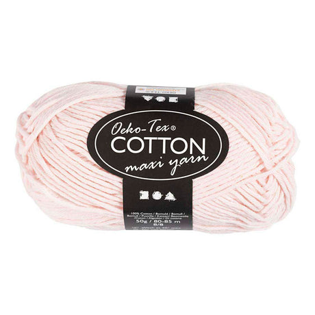 Creativ company bomuldsgarn, str. 8 8, l: 80-85 m, støvet rose, 50 g 1 kugle