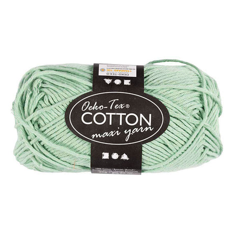 Creativ company bomuldsgarn, str. 8 8, l: 80-85 m, mintgrøn, 50 g 1 kugle