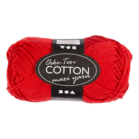 Creativ company bomuldsgarn, str. 8 8, l: 80-85 m, mørkerød, 50 g 1 kugle
