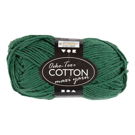 Creativ company bomuldsgarn, str. 8 8, l: 80-85 m, mørkegrøn, 50 g 1 kugle