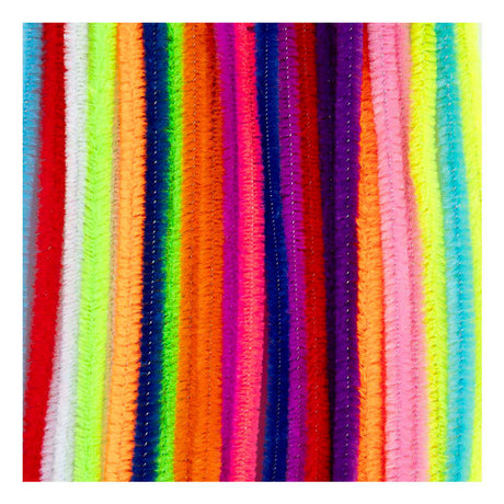 Creativ firma chenille 6mm x 30cm farverig - 25 stk.