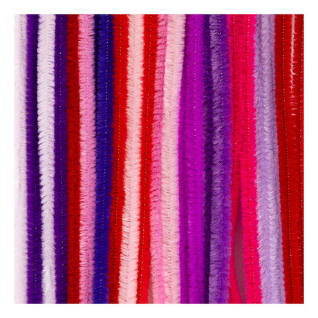 Creativ company chenille, l: 30 cm, tykkelse 6 mm, lilla pink harmoni, 25 stk. 1 æske