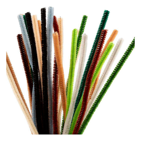 Creativ company chenille, l: 30 cm, tykkelse 6 mm, natur, 25 stk. 1 æske