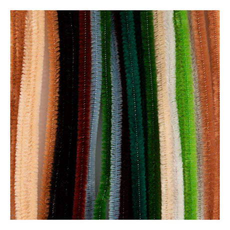 Creativ company chenille, l: 30 cm, tykkelse 6 mm, natur, 25 stk. 1 æske