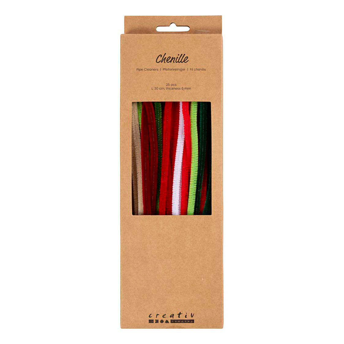 Creativ firma chenille 6mm x 30cm julefarver - 25 stk.