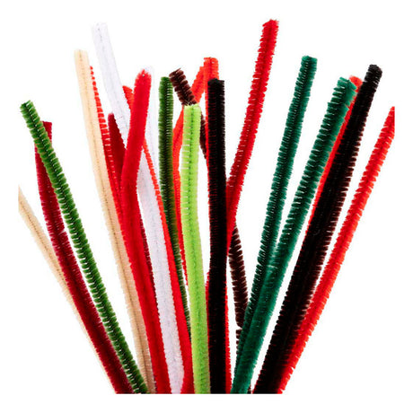 Creativ company chenille, l: 30 cm, tykkelse 6 mm, julemaling, 25 div 1 æske