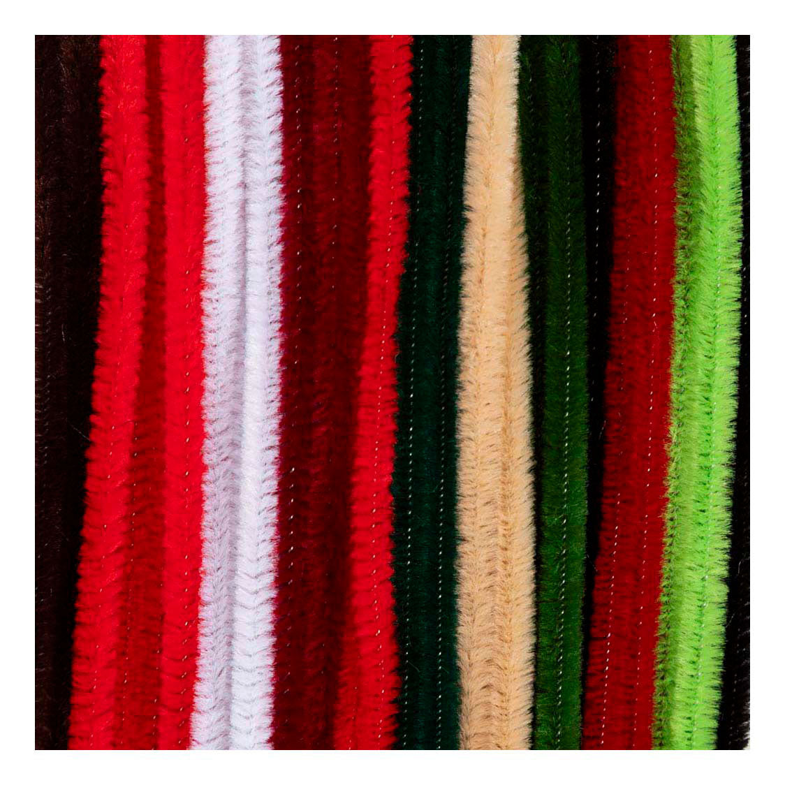 Creativ firma chenille 6mm x 30cm julefarver - 25 stk.