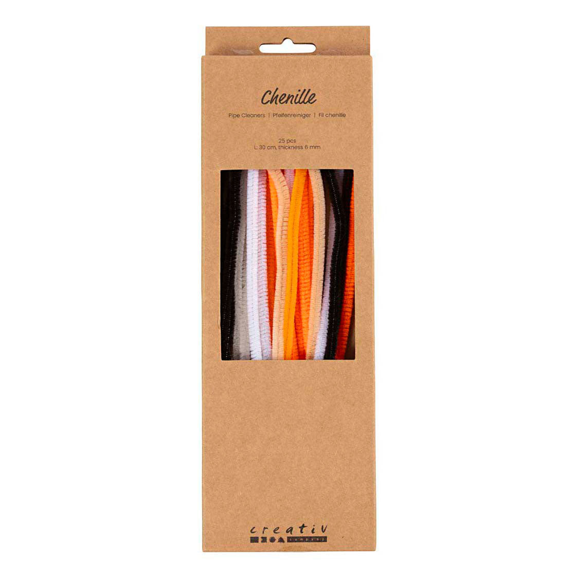 Creativ company chenille 6mm x 30cm halloween farver - 25stk.