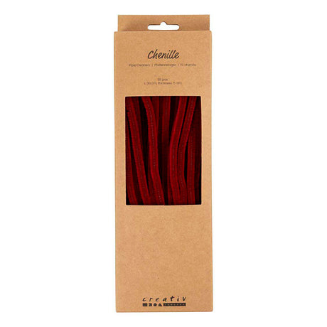 Creativ company chenille 6mm x 30cm mørkerød - 50 stk.