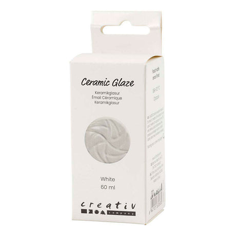 Creativ company keramisk glasur, 984-1101 °c, uigennemsigtig, hvid, 60 ml 1 flaske