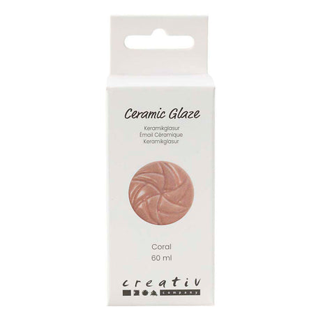 Creativ company keramisk glasur, 984-1101 °c, uigennemsigtig, koral, 60 ml 1 flaske