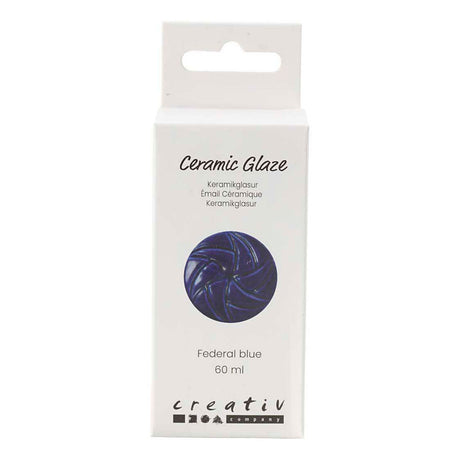 Creativ company keramisk glasur, 984-1101 °c, uigennemsigtig, føderal blå, 60 ml 1 flaske