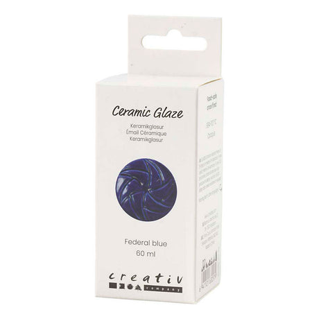 Creativ company keramisk glasur, 984-1101 °c, uigennemsigtig, føderal blå, 60 ml 1 flaske