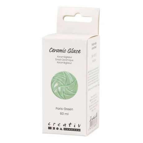 Creativ company keramisk glasur, 984-1101 °c, uigennemsigtig, parisgrøn, 60 ml 1 flaske