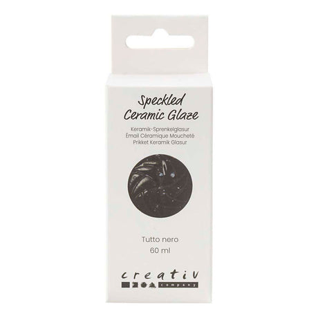 Creativ company plettet keramisk glasur, 999-1060 °c, uigennemsigtig, tutto nero, 60 ml 1 flaske