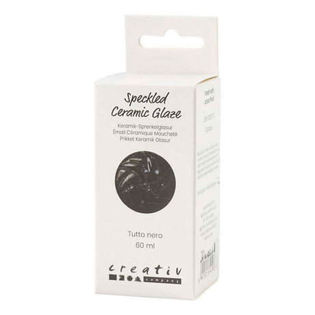 Creativ company plettet keramisk glasur, 999-1060 °c, uigennemsigtig, tutto nero, 60 ml 1 flaske