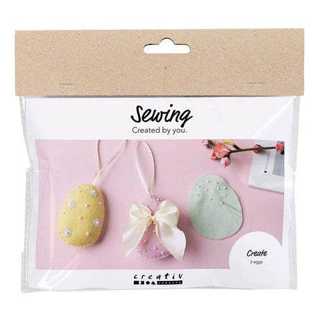 Creativ firma mini hobbysæt syning, påskeæg, pastelfarver, 1 æske