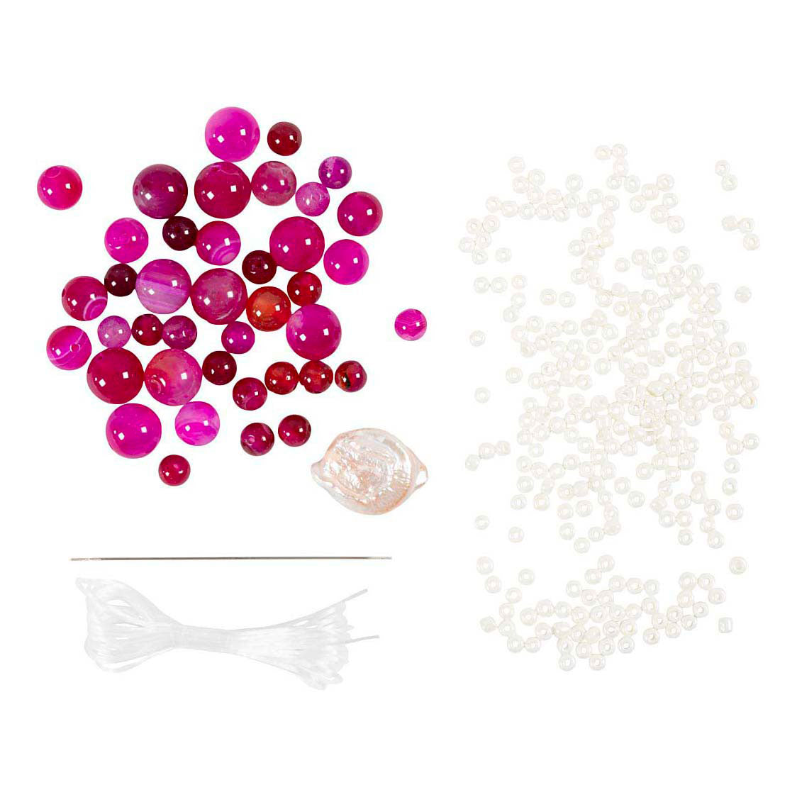 Kreativ virksomhed https: www.cchobby.nl mini-hobbyset-smykker-halskæde-og-armbånd-pink-1-box