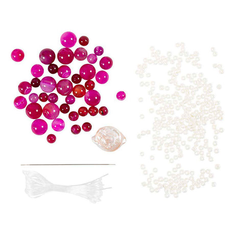 Kreativ virksomhed https: www.cchobby.nl mini-hobbyset-smykker-halskæde-og-armbånd-pink-1-box