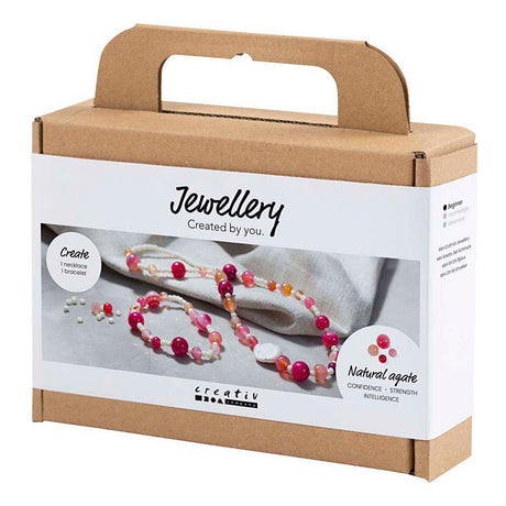 Kreativ virksomhed https: www.cchobby.nl mini-hobbyset-smykker-halskæde-og-armbånd-pink-1-box