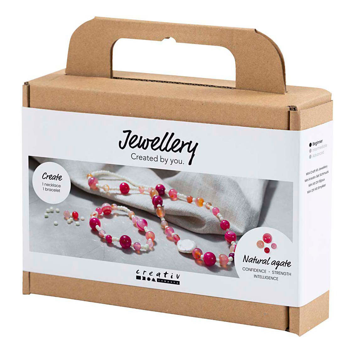 Kreativ virksomhed https: www.cchobby.nl mini-hobbyset-smykker-halskæde-og-armbånd-pink-1-box