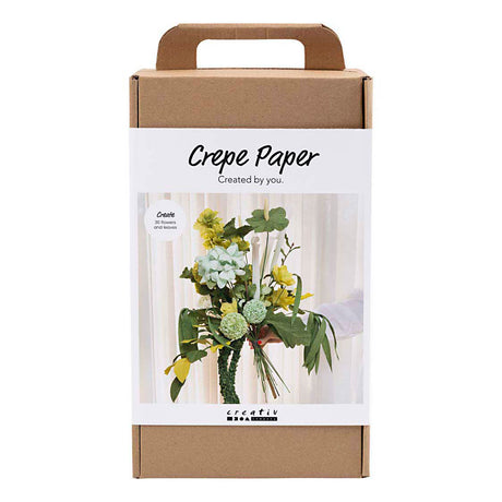 Creativ company maxi hobbysæt crepepapir, blomsterbuket, lysegrøn, mørkegrøn, pastelgrøn, hvid, 1 æske