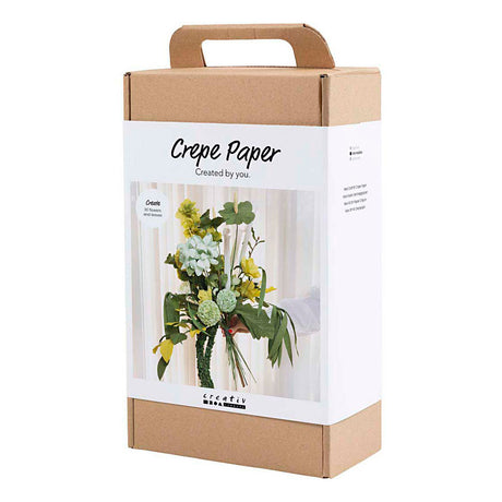 Creativ company maxi hobbysæt crepepapir, blomsterbuket, lysegrøn, mørkegrøn, pastelgrøn, hvid, 1 æske