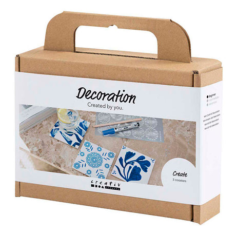 Creativ firma mini hobbysæt dekoration, porcelænsunderlag, blå, 1 æske