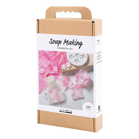 Creativ firma sæbefremstilling hobby sæt, blomster, pink, 1 æske