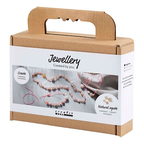Creativ firma mini hobby sæt smykker, halskæder og armbånd, pink, 1 æske