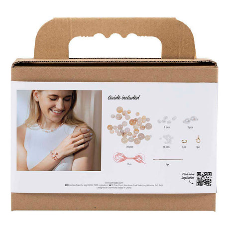 Creativ firma mini hobby sæt smykker, halskæder og armbånd, pink, 1 æske